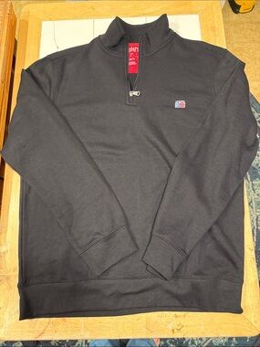 Chaps Men's Black Half-Zip Pullover Sweatshirt